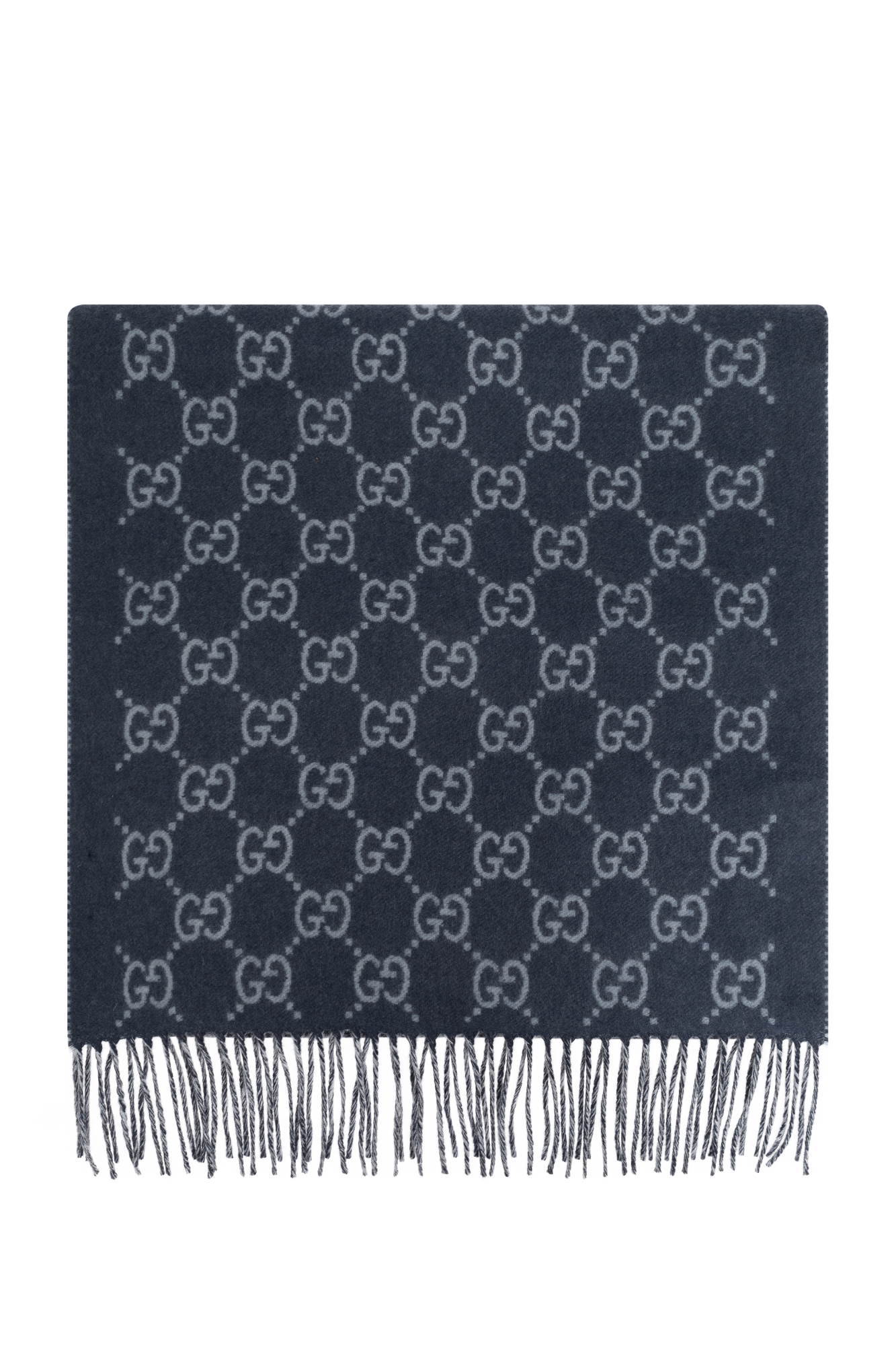 GUCCI モノグラムスカーフ Gucci Monogram fringe trim scarf | The Fashion Square